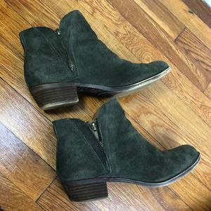 Lucky Brand Green Suede Ankle Boots Size 7.5